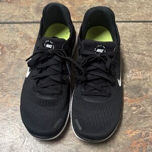 Nike Free Run Black and White Athletic Sneakers